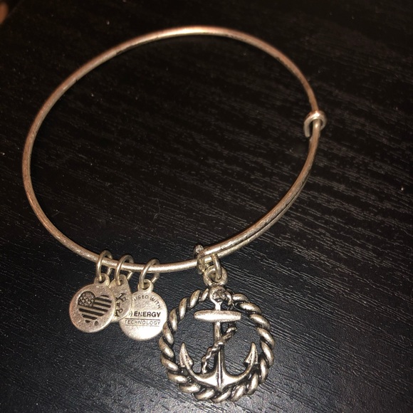 Alex and Ani Anchor Charm Bangle Bracelet - Picture 2 of 2